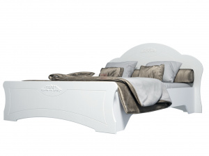 ольга-10 мдф кровать 1,4м, белый экспо/жемчужный ясень фото