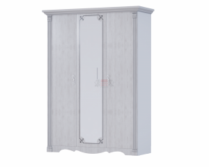 ольга-1н шкаф 3-створчатый для одежды и белья, белый экспо/ясень анкор светлый фото