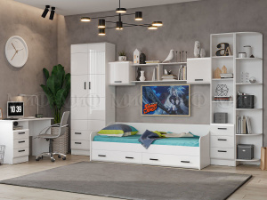 вега new набор мебели для детской №1, белый глянец, белый фото