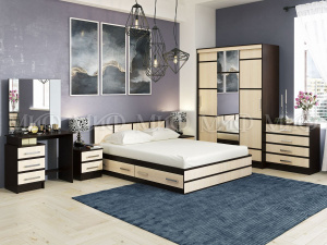 сакура набор мебели для спальни №1, дуб беленый/венге фото