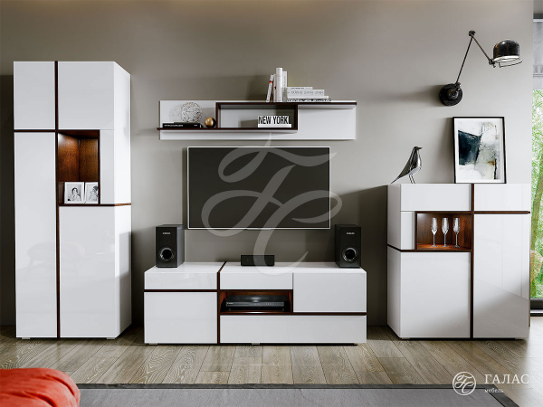Фото мадера набор мебели для гостиной №1, белый глянец, белый МИФ