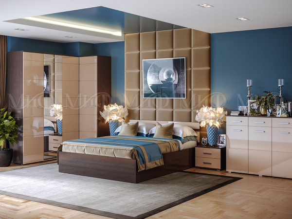 Фото нэнси набор мебели для спальни №2, капучино глянец, венге МИФ