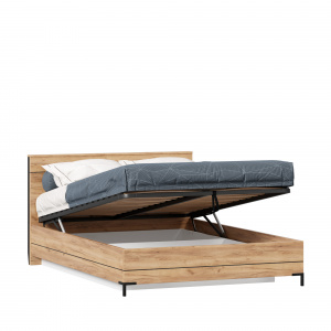 кровать двуспальная 1400 с подъемным механизмом норд (дуб золотой) фото