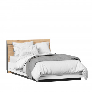 кровать полутороспальная 1200 урбан (дуб золотой/чёрный/белый/розовый) фото