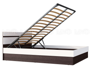 ким кровать с подъемным механизмом 1,4м, белый глянец, венге фото