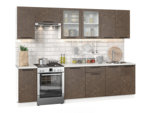 нувель модульная кухня, бетон коричневый, к. белый фото