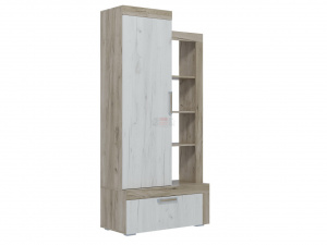 ольга-19 шкаф комбинированный высокий №2, дуб крафт серый/дуб крафт белый фото