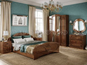мария набор мебели для спальни №2, кедр глянец, орех фото