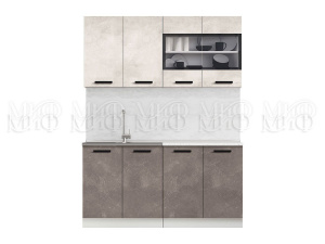 лдсп кухня рио 1,6м, бетон светлый/бетон темный фото