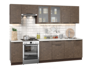 нувель модульная кухня, бетон коричневый, к. венге фото