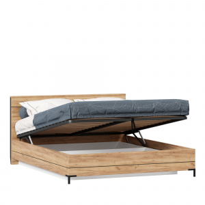 кровать двуспальная 1600 с подъемным механизмом норд (дуб золотой) фото