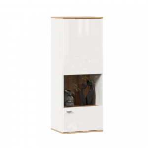 шкаф навесной со стеклом фиджи (правый дуб золотой/белый) фото