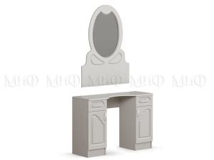 гармония столик туалетный (трюмо+зеркало), белый фото