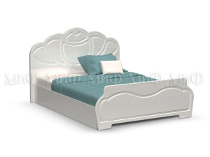 гармония кровать 1,4м, белый глянец, белый фото