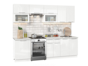 софия олива модульная кухня, металлик белый, к. белый фото