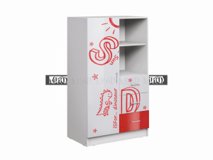 вега алфавит шкаф комбинированный, белый/красный фото
