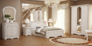 ольга-1н набор мебели для спальни №1, белый экспо/ясень анкор светлый фото