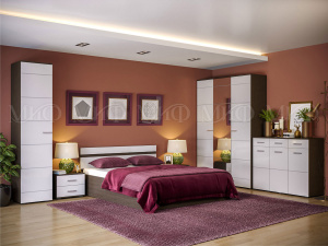нэнси набор мебели для спальни №1, белый глянец, венге фото