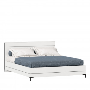 кровать двуспальная 1600 норд (белый/черный) фото