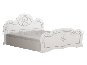 каролина кровать 1,4м, белый глянец, белый фото