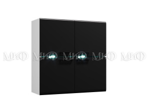квадро шкаф навесной, черный глянец фото