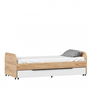 кровать выкатная с ящиком выкатным для кровати-чердака урбан (дуб золотой/белый) фото
