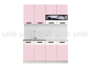 лдсп кухня рио 1,6м, розовый (лаванда)/бежевый фото