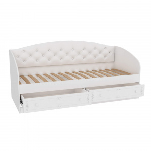 Фото диван-кровать с выдвижными ящиками карина (белый) Любимый Дом