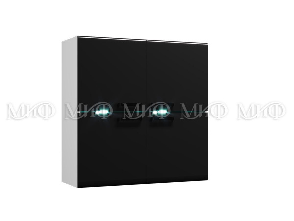 Фото квадро шкаф навесной, черный глянец МИФ