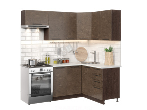 Фото нувель модульная кухня, бетон коричневый, к. венге Интерьер-центр