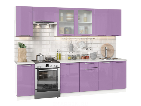 Фото софия олива модульная кухня, глянец фиолетовый, к. белый Интерьер-центр