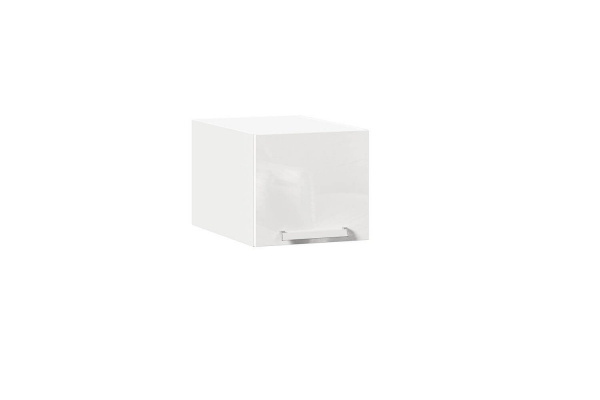Фото шкаф кухонный 400 горизонтальный глубокий герда (белый/белый глянец) Любимый Дом