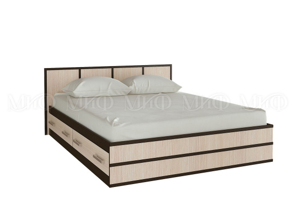 Фото сакура кровать 1,4м, дуб беленый, венге МИФ