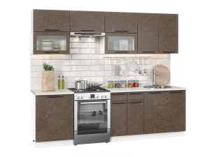 Фото нувель модульная кухня, бетон коричневый, к. белый Интерьер-центр