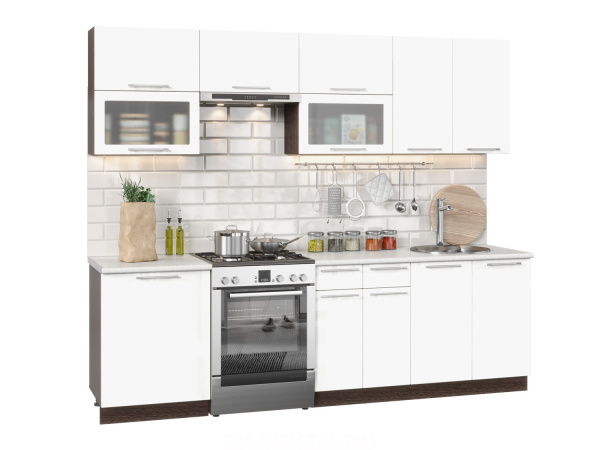 Фото софия олива модульная кухня, глянец белый, к. венге Интерьер-центр