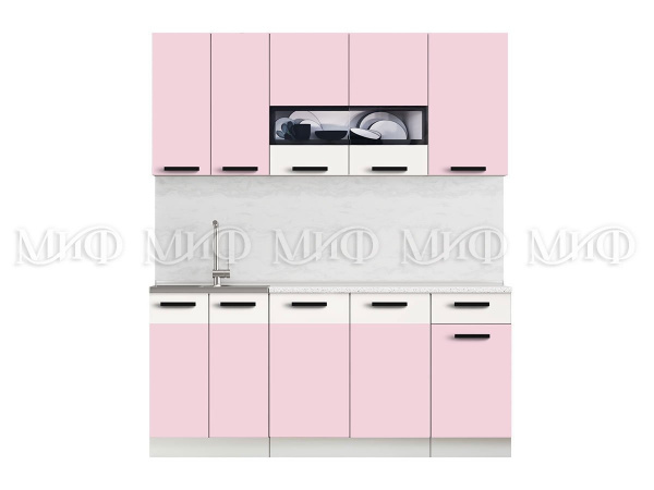Фото лдсп кухня рио 1,8м, розовый (лаванда)/бежевый МИФ