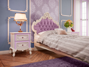 Фото детская спальня №4 маркиза (алебастр/сиреневый) Любимый Дом