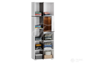 Фото мадера шкаф комбинированный, белый глянец холодный МИФ