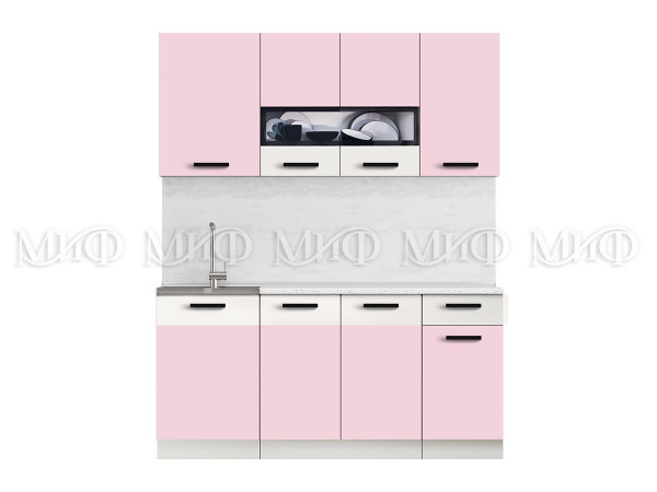 Фото лдсп кухня рио 1,7м, розовый (лаванда)/бежевый МИФ
