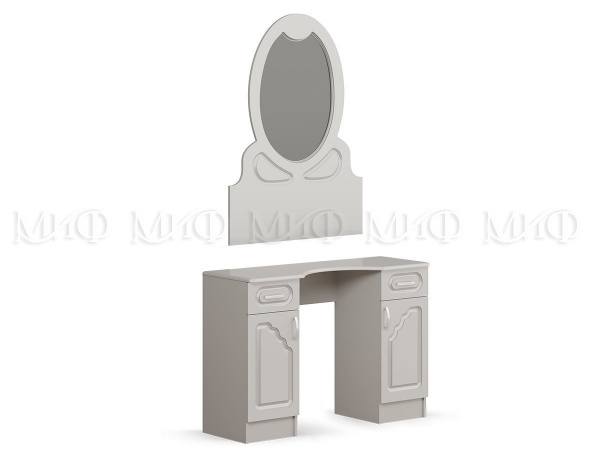Фото гармония столик туалетный (трюмо+зеркало), белый МИФ