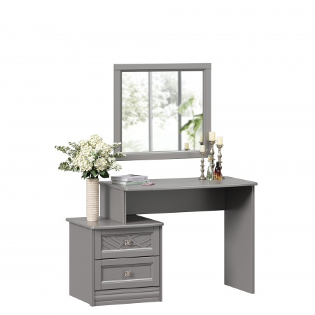 Фото столик туалетный с зеркалом джулия (оникс серый) Любимый Дом
