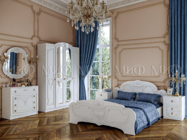 Фото мария модульная спальня белый глянец, белый МИФ