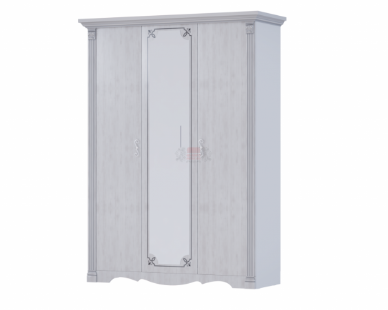 Фото ольга-1н шкаф 3-створчатый для одежды и белья, белый экспо/ясень анкор светлый Фант