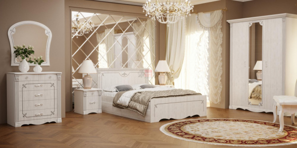 Фото ольга-1н набор мебели для спальни №1, белый экспо/ясень анкор светлый Фант