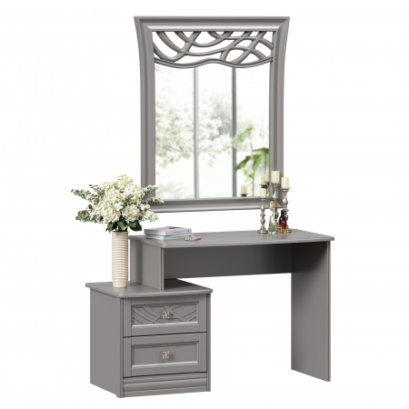 Фото столик туалетный с зеркалом ппу джулия (оникс серый) Любимый Дом