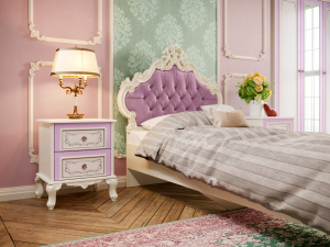 Фото детская спальня №3 маркиза (алебастр/сиреневый) Любимый Дом