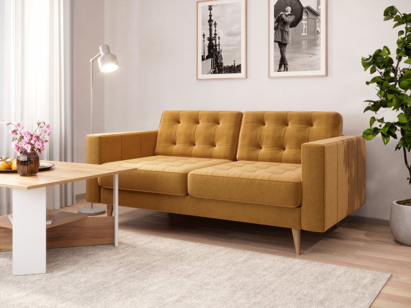 Фото диван торн (горчичный, ткань uni idea 1028) Любимый Дом