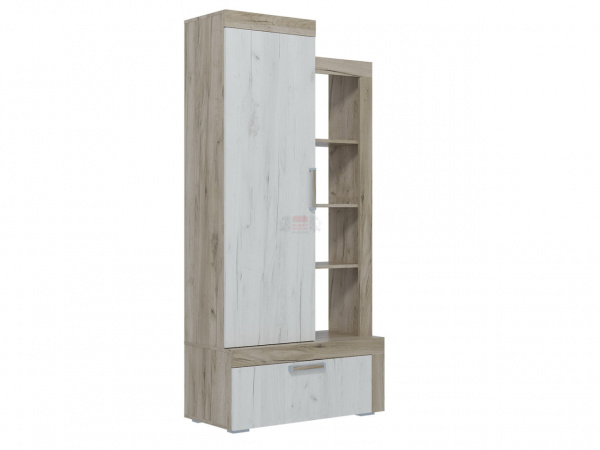Фото ольга-19 шкаф комбинированный высокий №2, дуб крафт серый/дуб крафт белый Фант