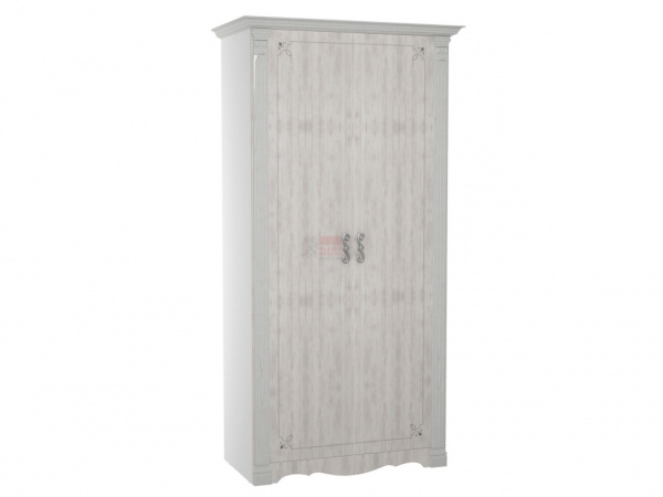 Фото ольга-1н шкаф 2-створчатый для одежды и белья, белый экспо/ясень анкор светлый Фант