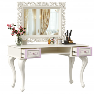 Фото стол письменный с зеркалом маркиза (алебастр) Любимый Дом